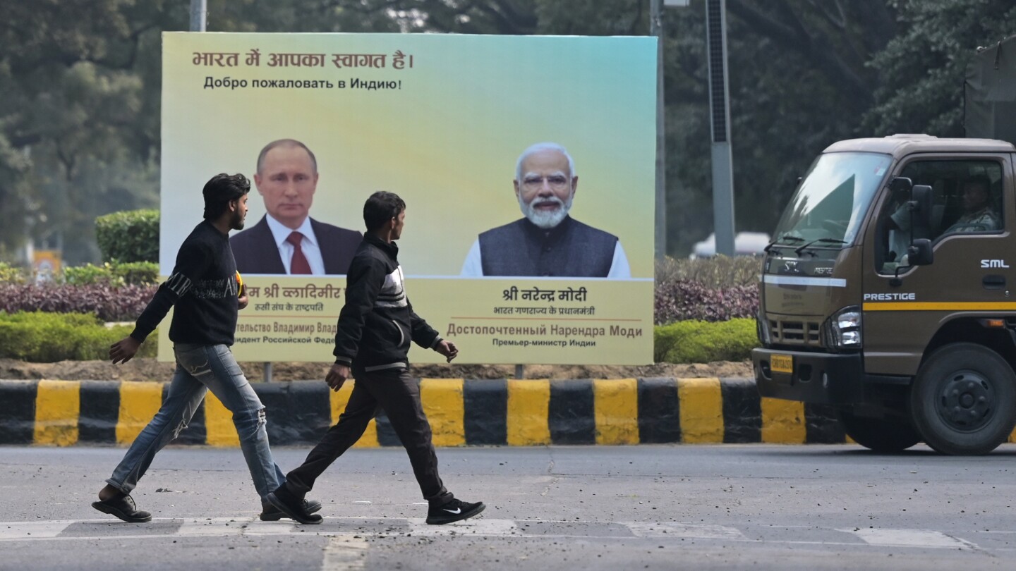 Putin arrives in New Delhi on a state visit aimed at bolstering Russia-India ties